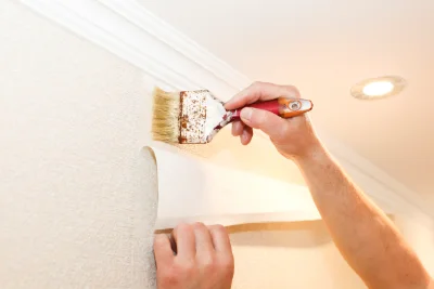 Pose de papier peint à Sari-d'Orcino — revêtements muraux et toiles de verre